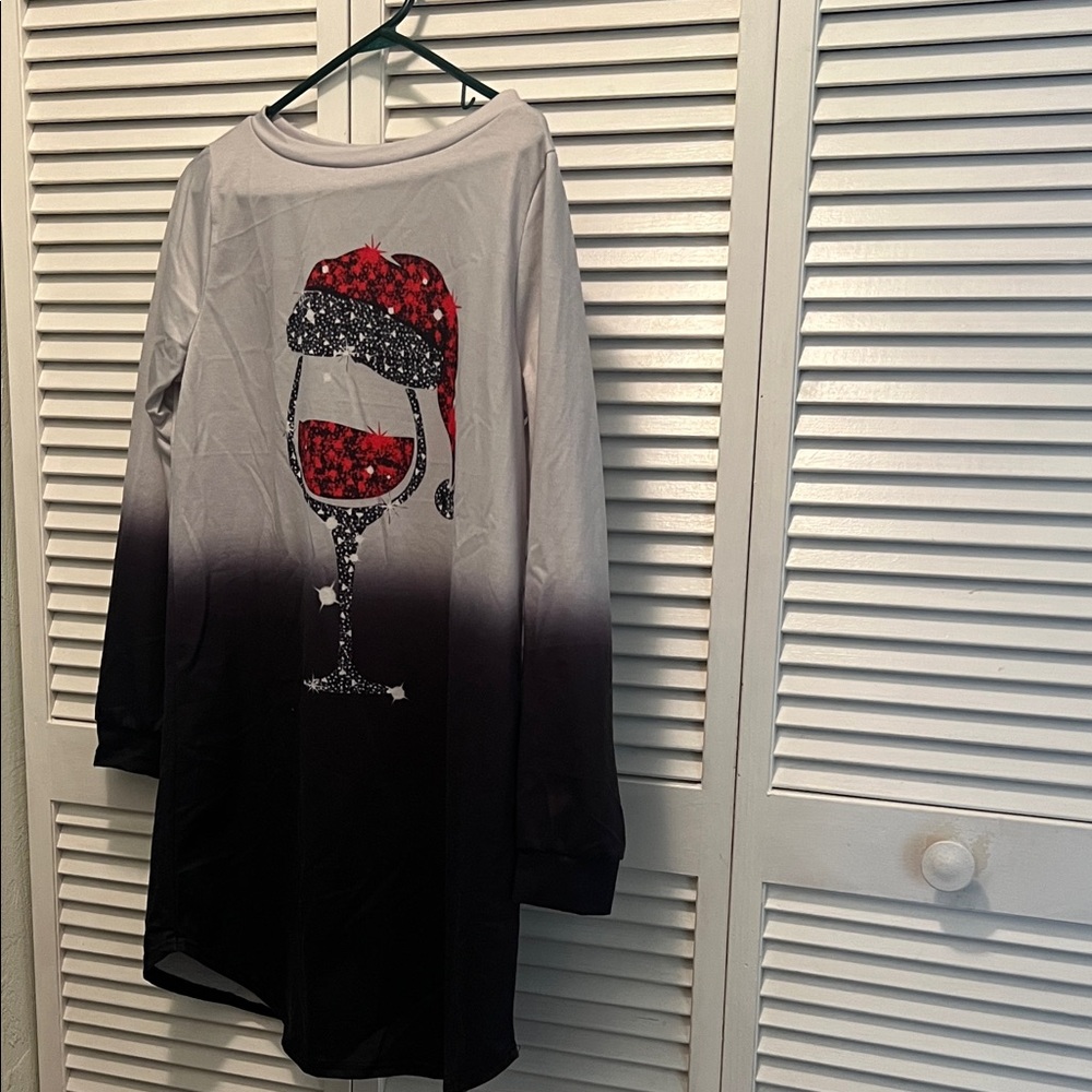 Festive Wine Glass Long Sleeve. Confident, Happiness’s New Year vibes 2026 🐎 - Picture 1 of 8